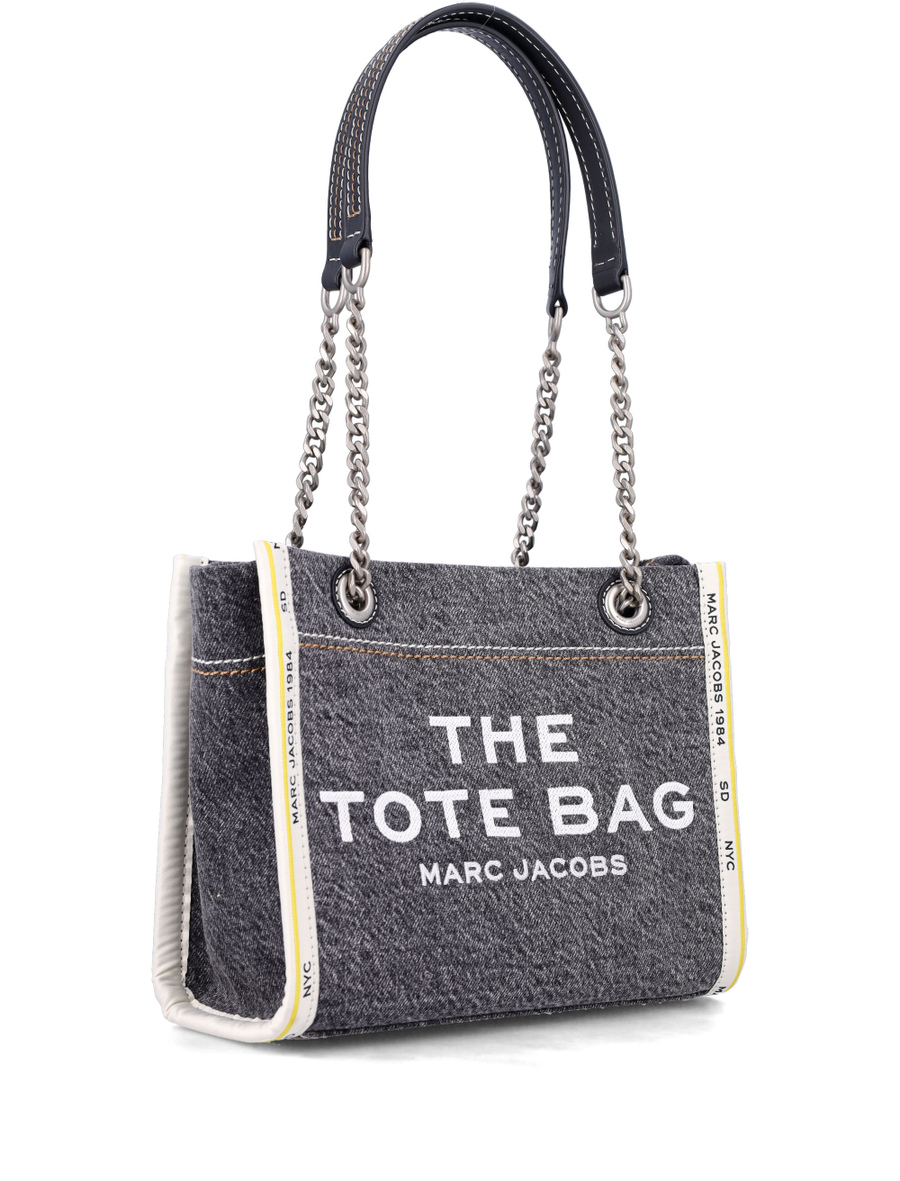 The denim chain small tote bag - Spazio Pritelli