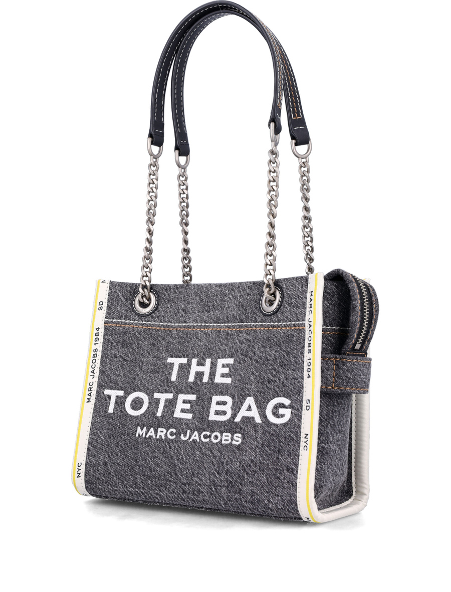 The denim chain small tote bag - Spazio Pritelli