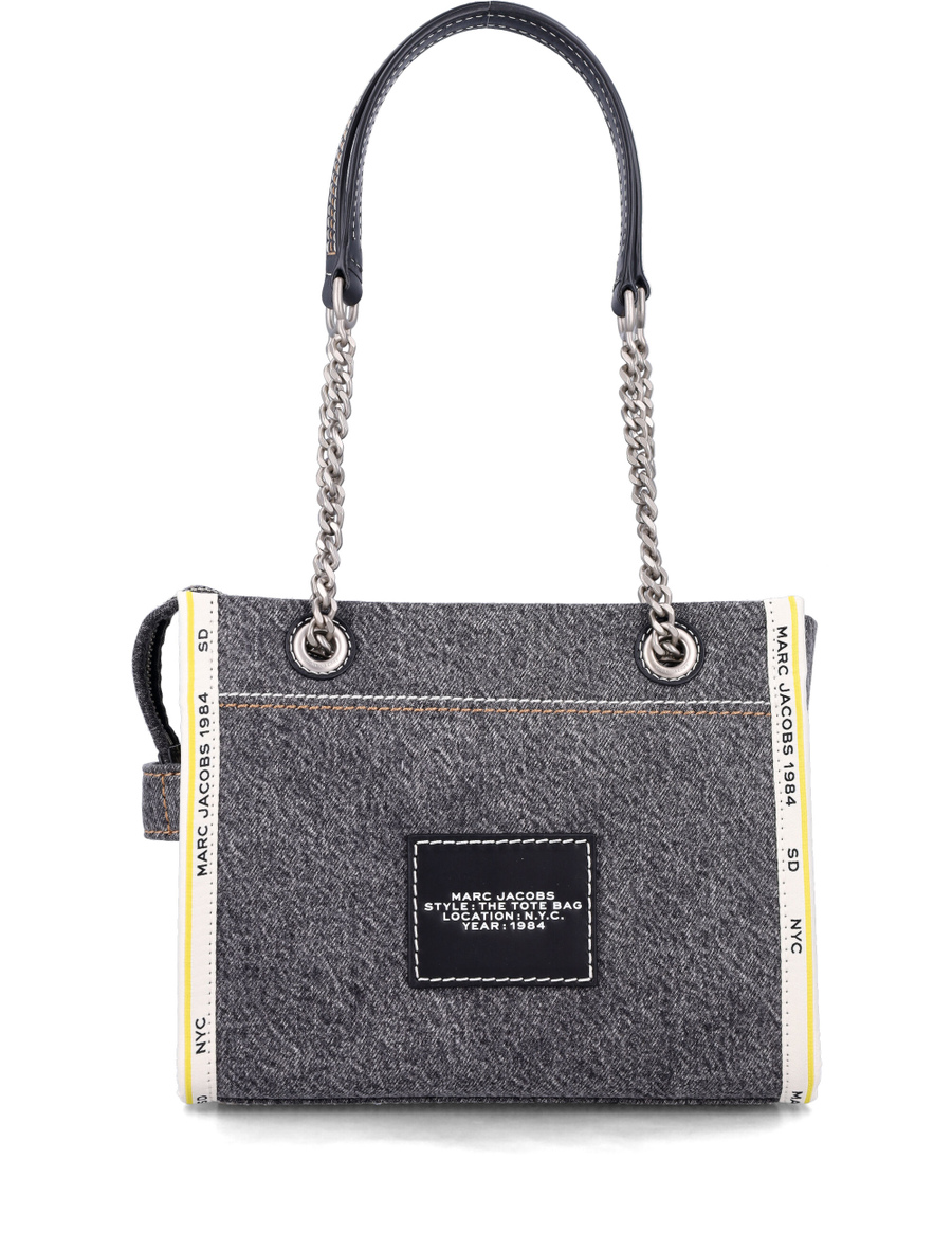 The denim chain small tote bag - Spazio Pritelli