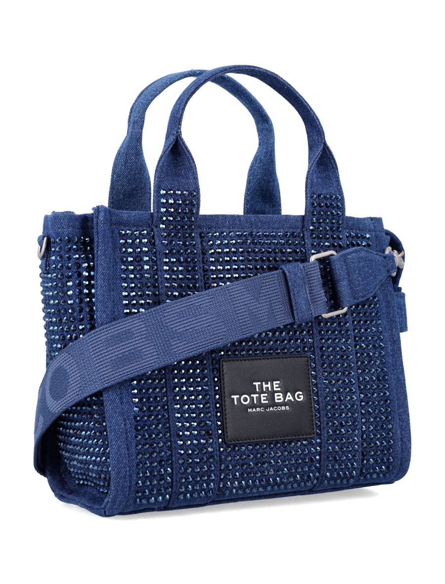 The Crystal denim small tote bag - Spazio Pritelli