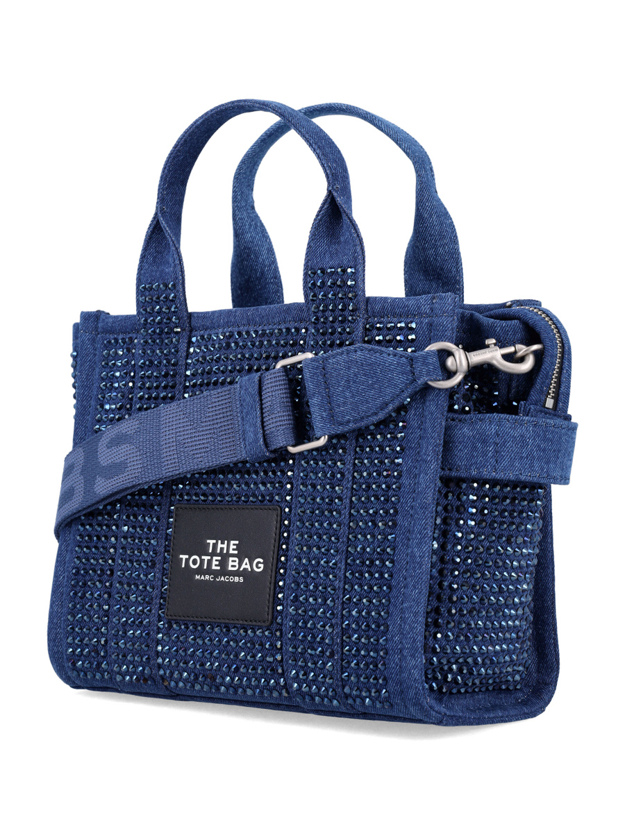 The Crystal denim small tote bag - Spazio Pritelli