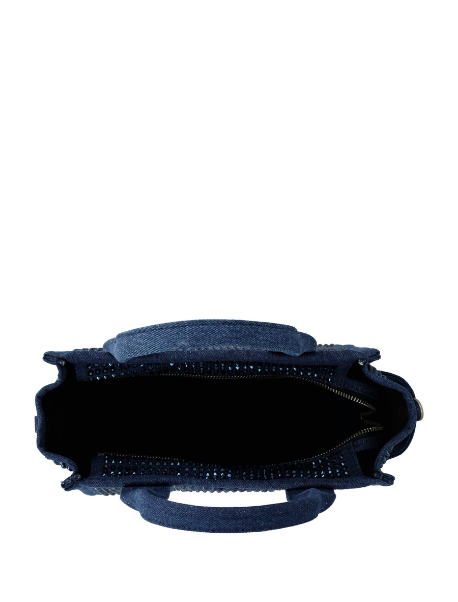 The Crystal denim small tote bag - Spazio Pritelli