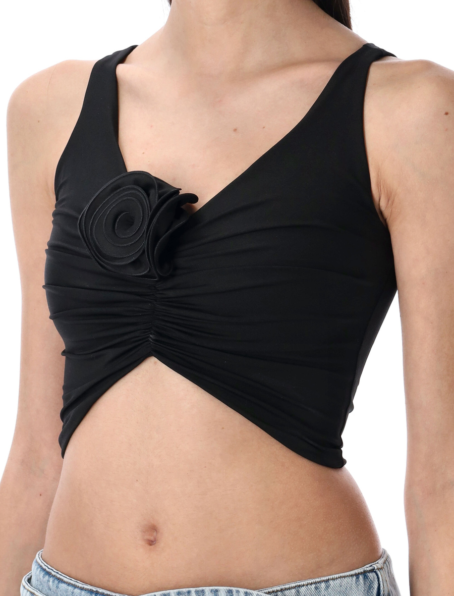 Ruched flower top - Spazio Pritelli