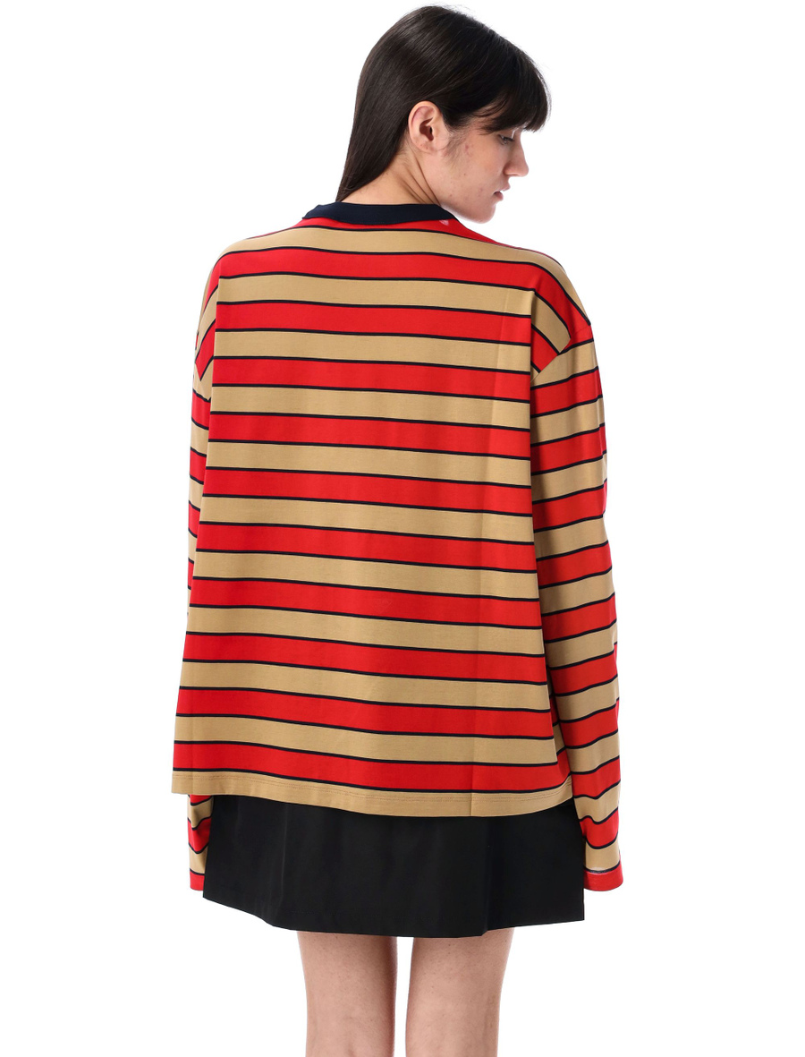Long-sleeved striped lisle cotton t-shirt - Spazio Pritelli