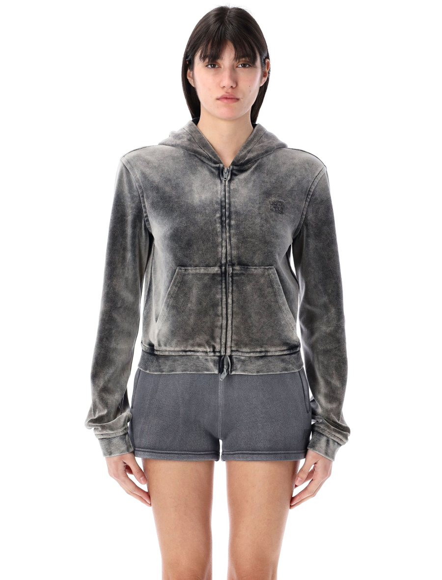 Velour zip-up hoodie - Spazio Pritelli