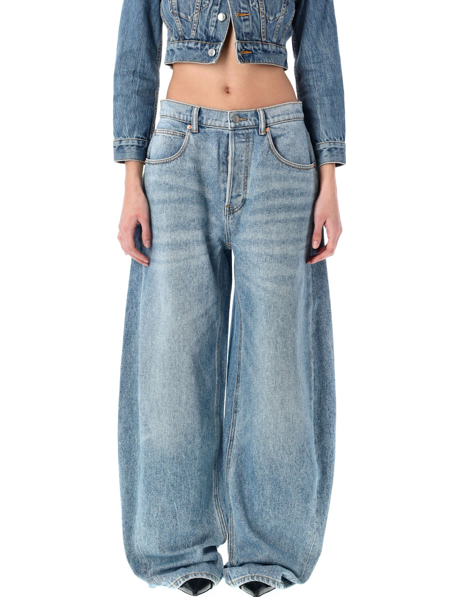 Oversized rounded low rise jeans - Spazio Pritelli