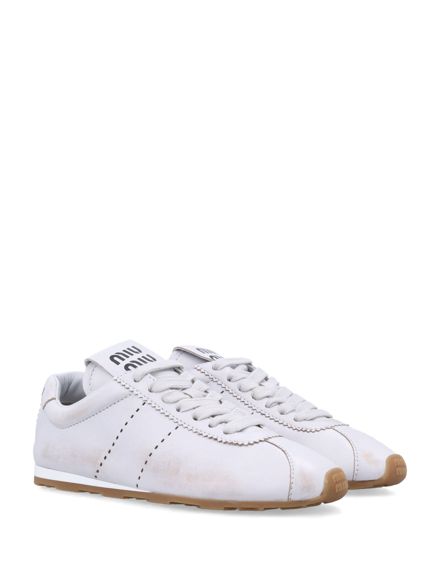 Plume bleached nappa leather woman's sneakers - Spazio Pritelli