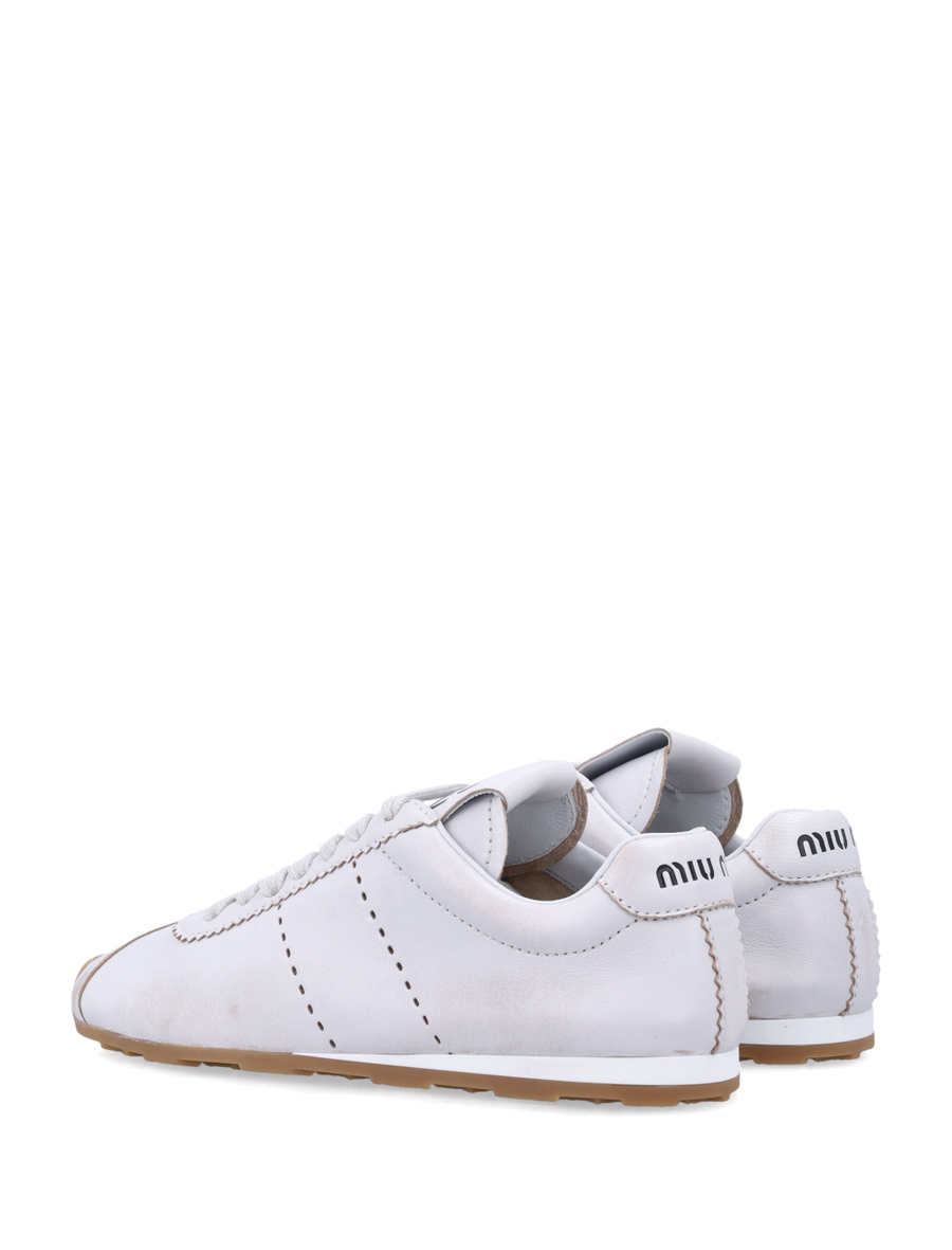 Plume bleached nappa leather woman's sneakers - Spazio Pritelli