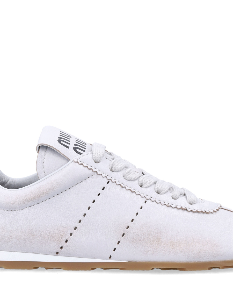 Plume bleached nappa leather woman's sneakers - Spazio Pritelli