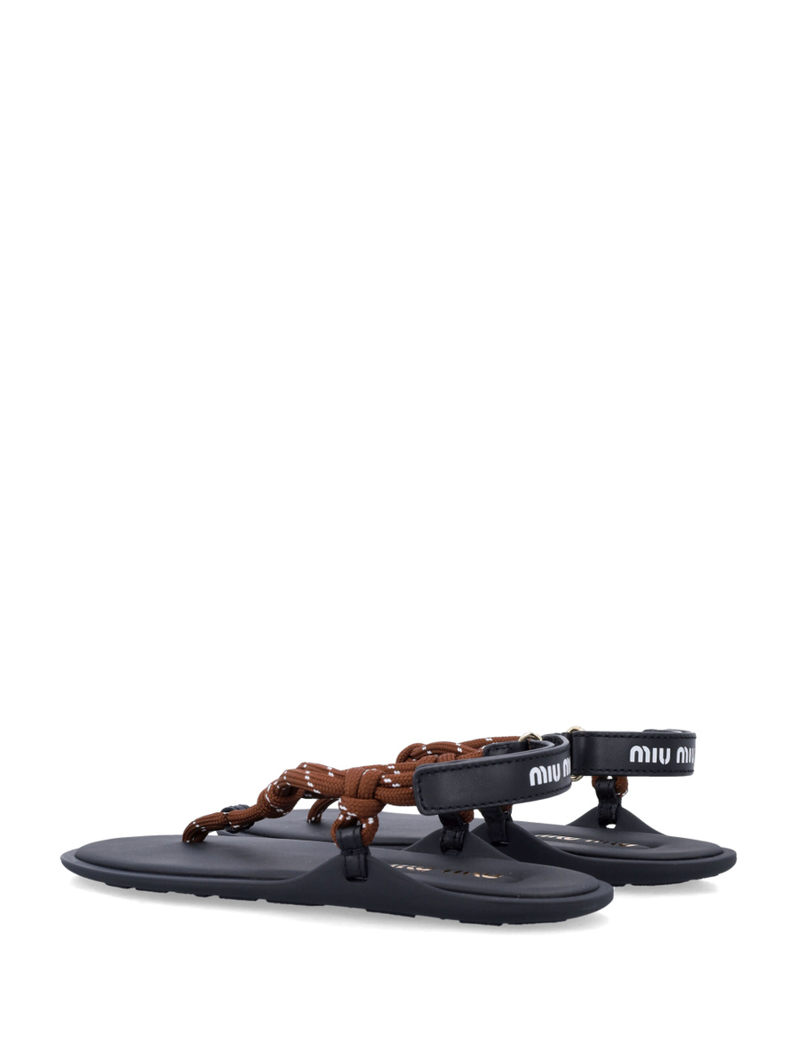 Riviere cord and leather thong sandals - Spazio Pritelli
