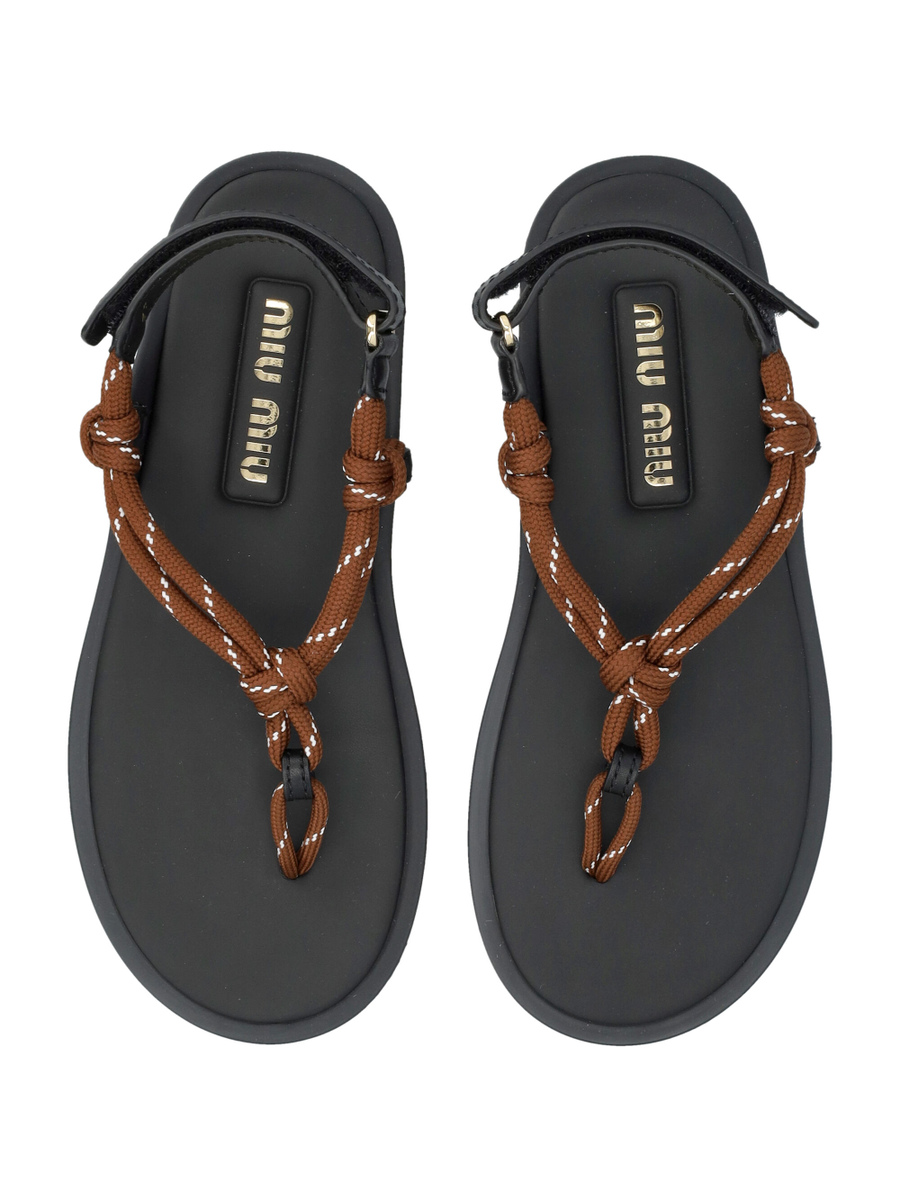 Riviere cord and leather thong sandals - Spazio Pritelli