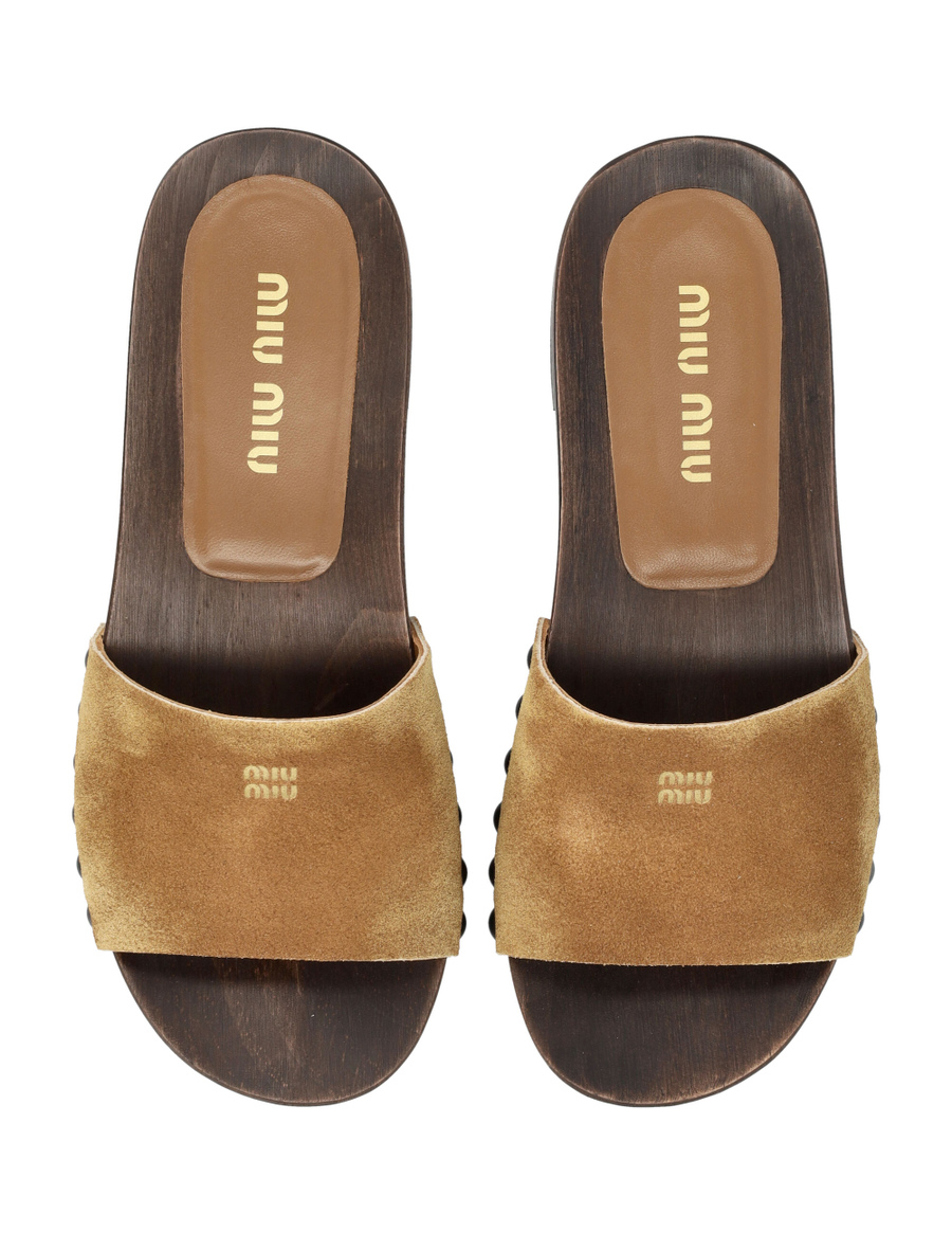 Faded suede clogs - Spazio Pritelli