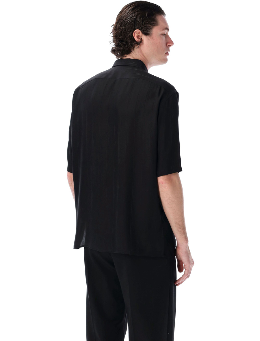 Matte and shiny Cassandre striped silk shirt - Spazio Pritelli