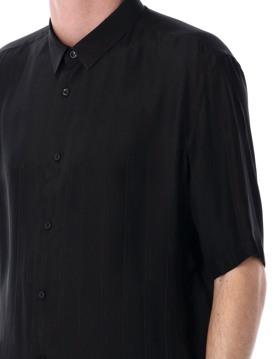 Matte and shiny Cassandre striped silk shirt - Spazio Pritelli