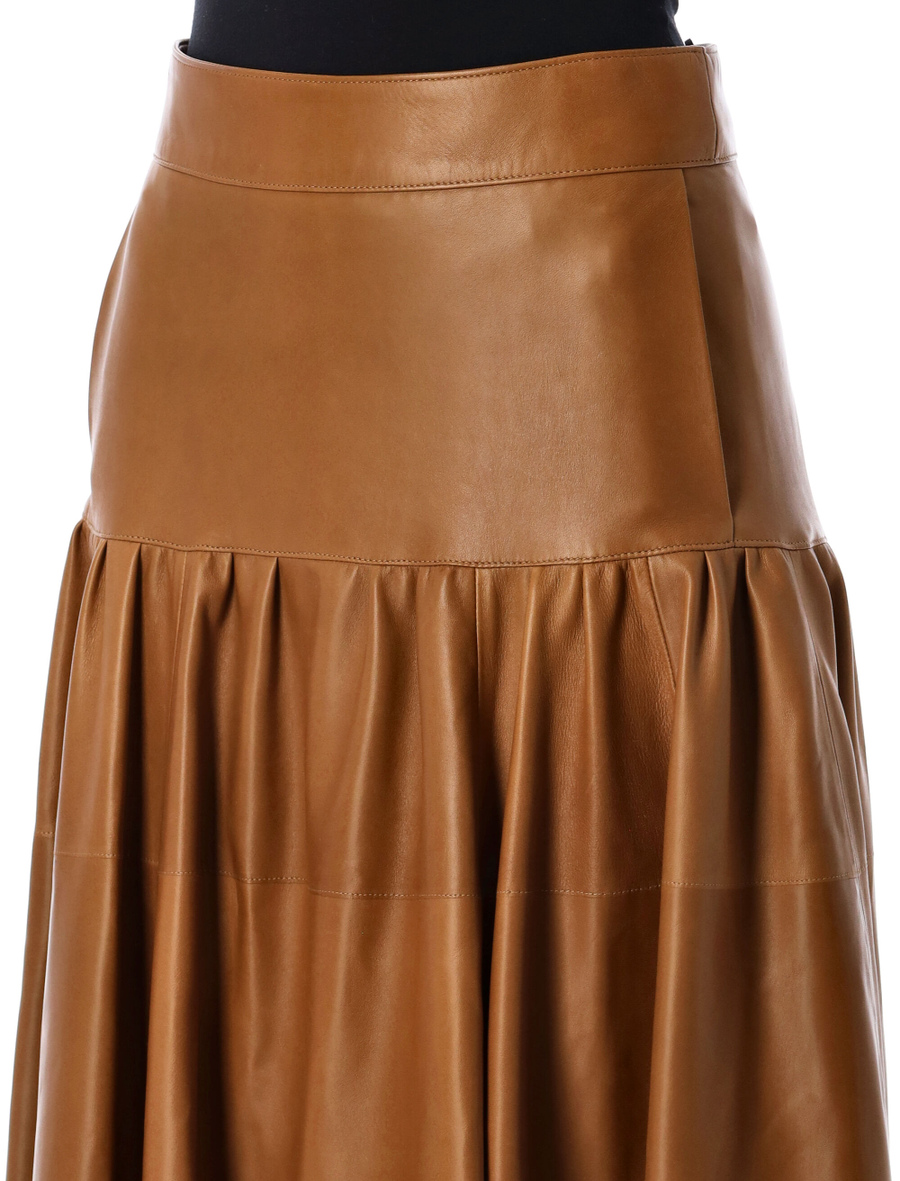 Long lambskin skirt - Spazio Pritelli
