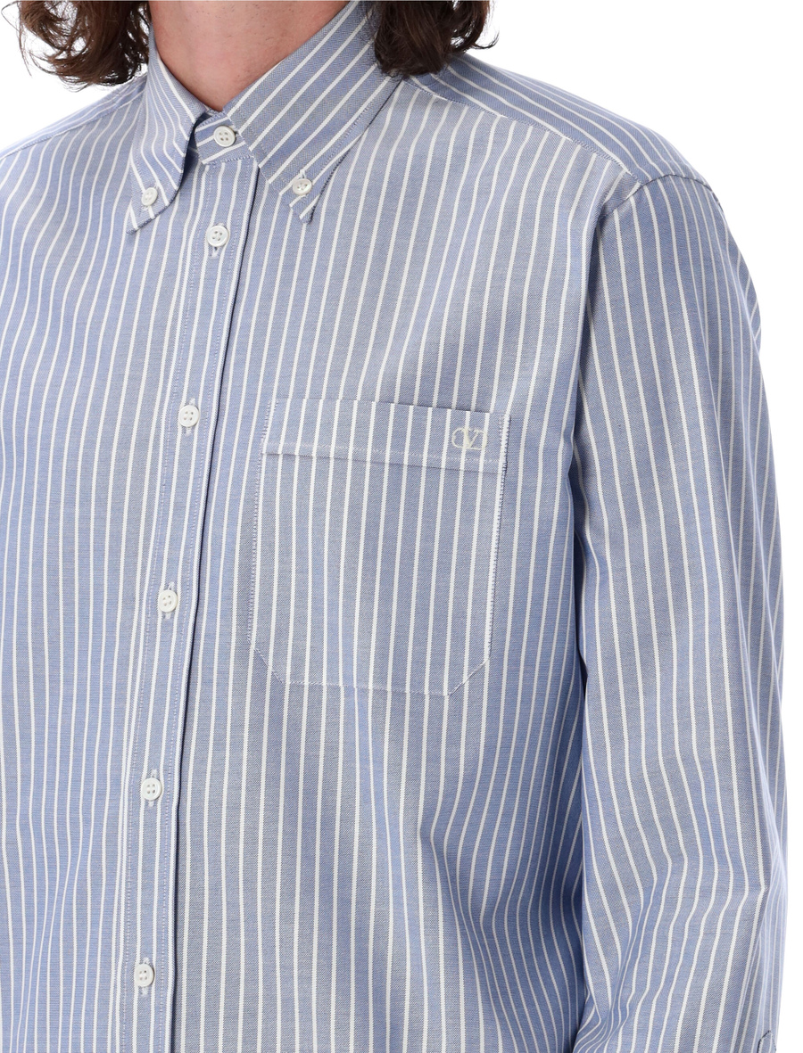 VLogo embroidered cotton shirt - Spazio Pritelli