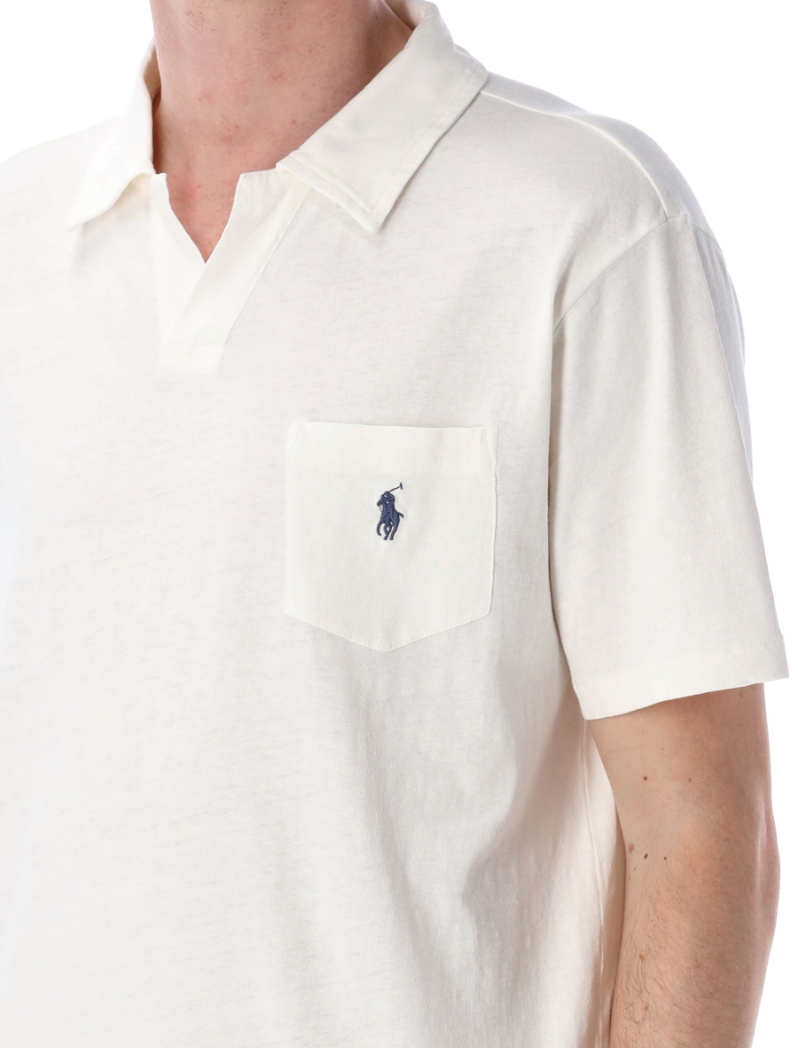 Standard Fit cotton-linen polo shirt - Spazio Pritelli