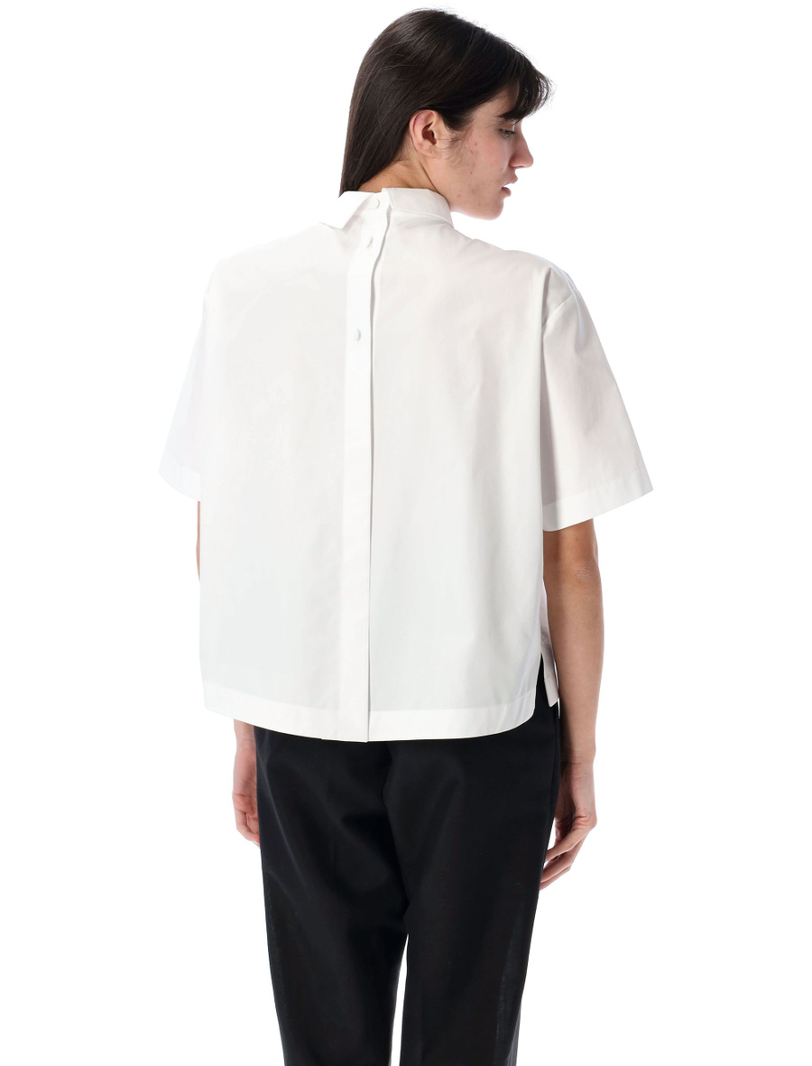 Embossed poplin cropped shirt - Spazio Pritelli