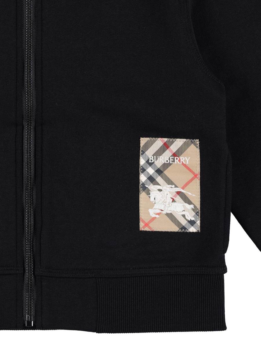Kid - Check label zip hoodie - Spazio Pritelli
