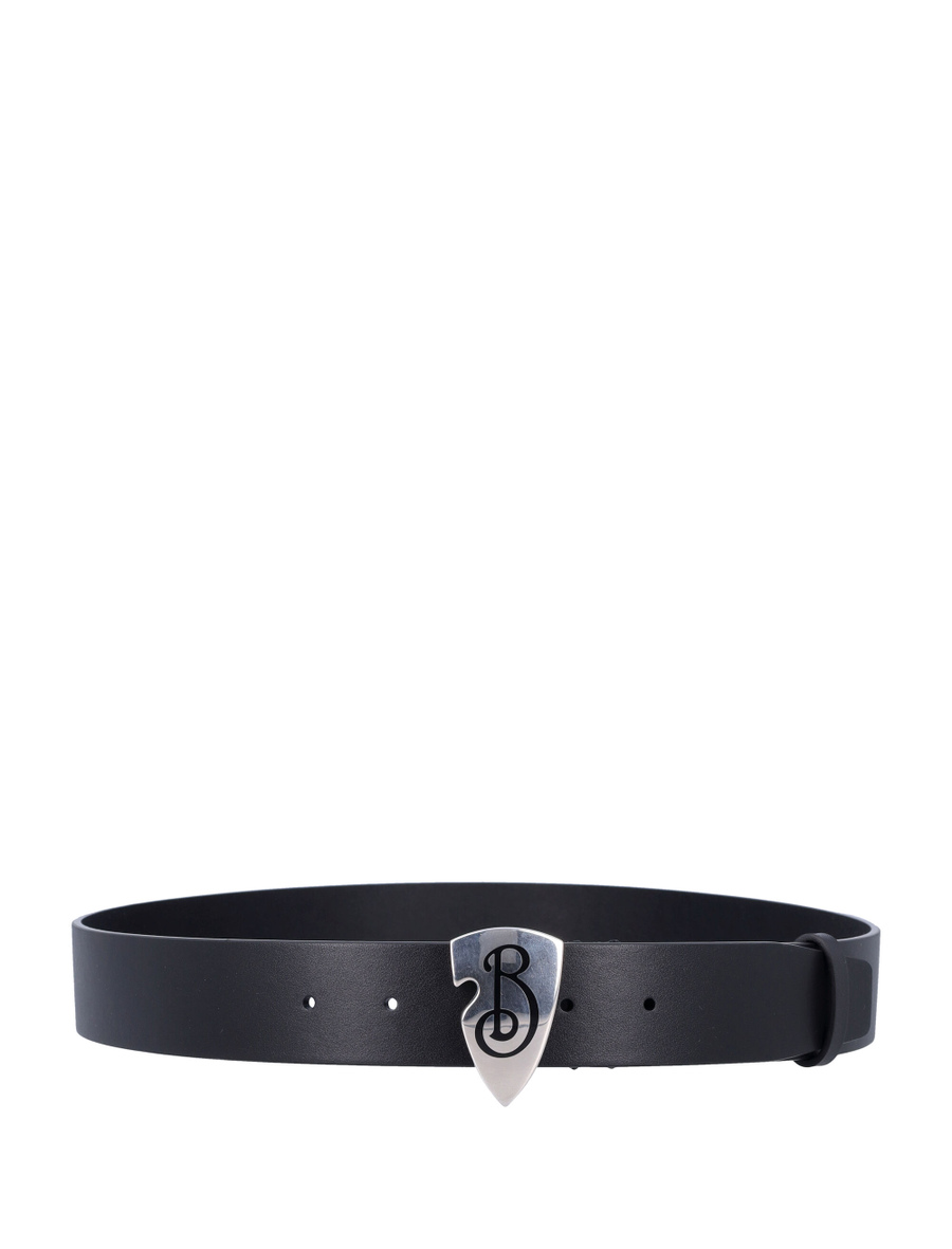 Leather B Shield belt - Spazio Pritelli