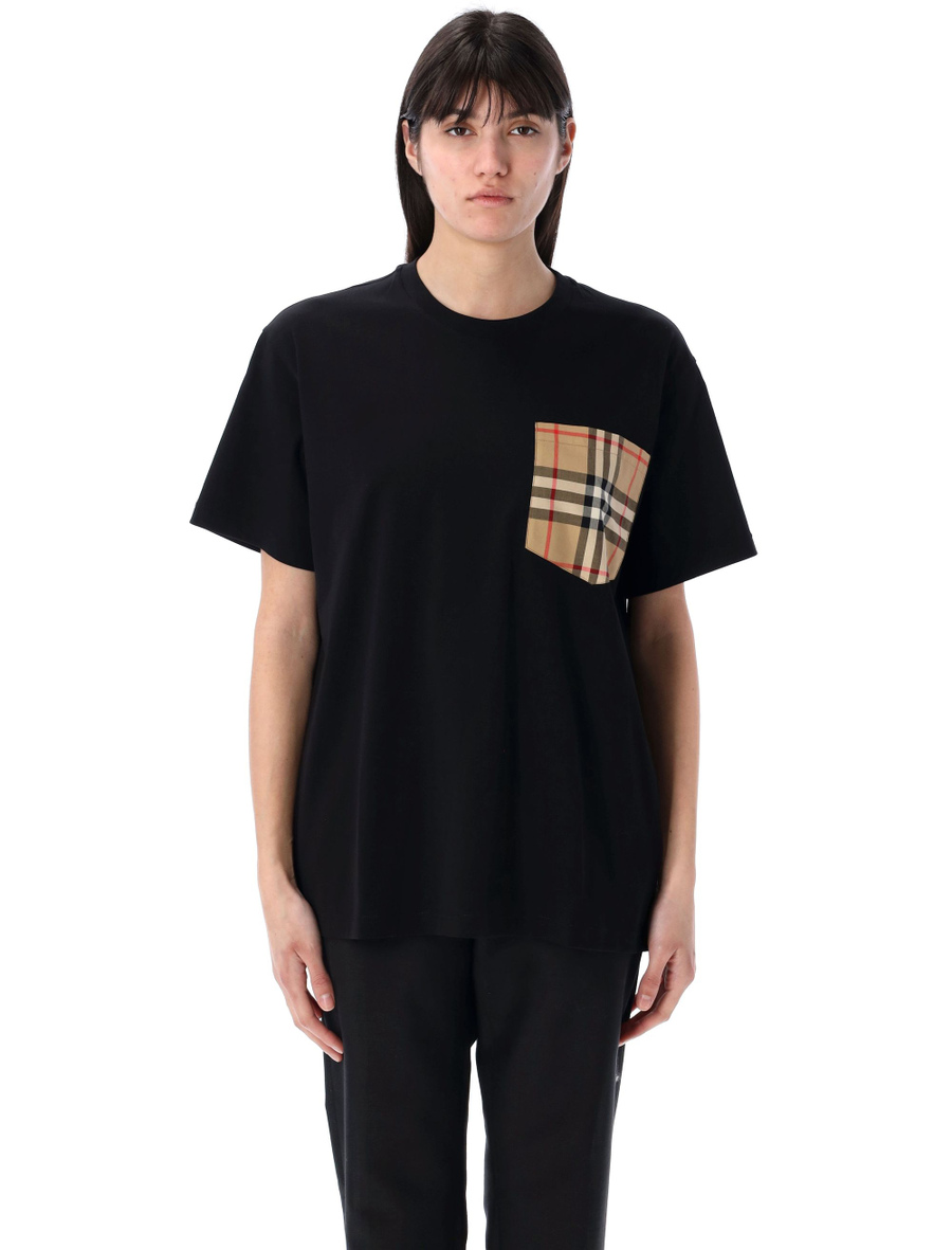 Check pocket cotton t-shirt - Spazio Pritelli