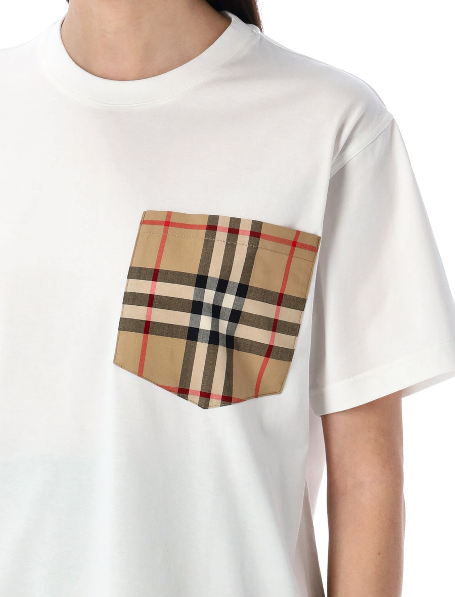 Check pocket cotton t-shirt - Spazio Pritelli