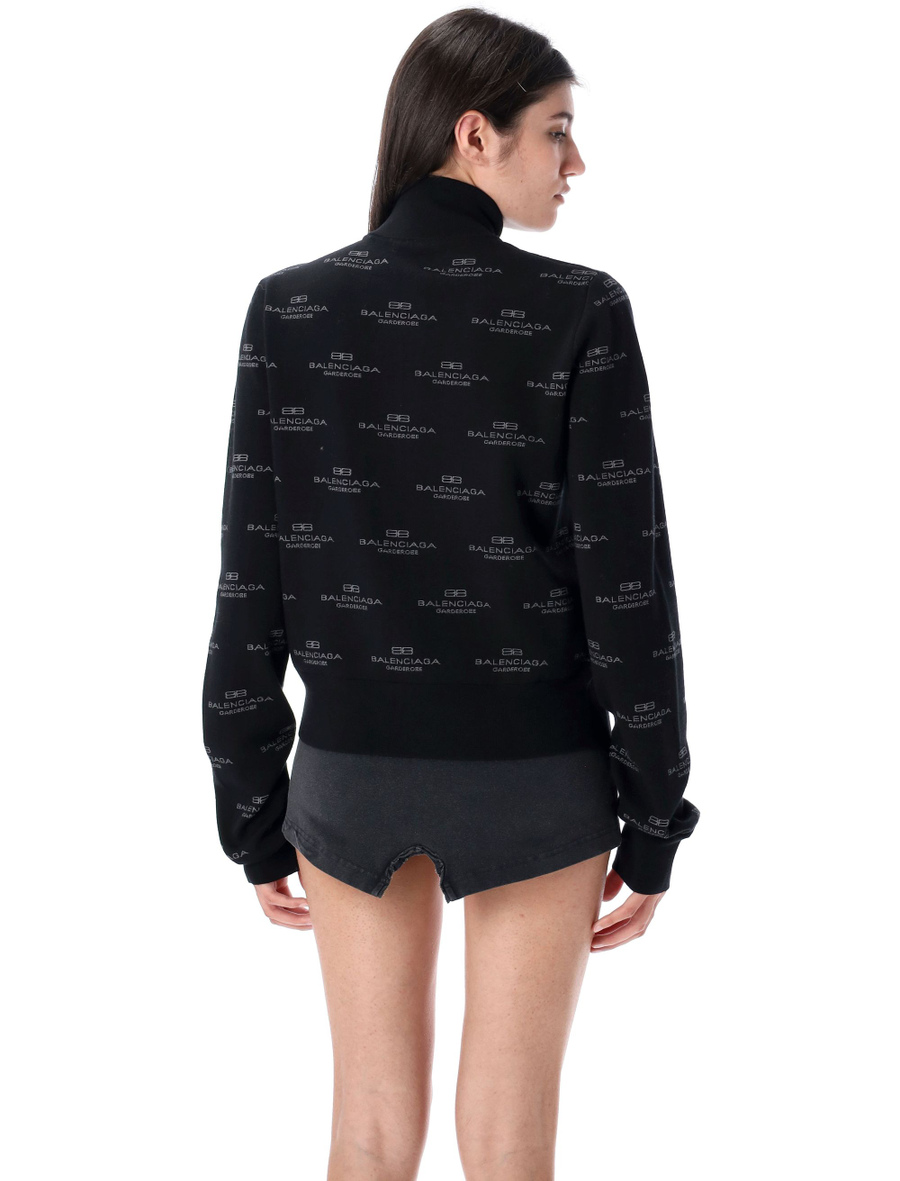 All-over logo zip-up cardigan - Spazio Pritelli