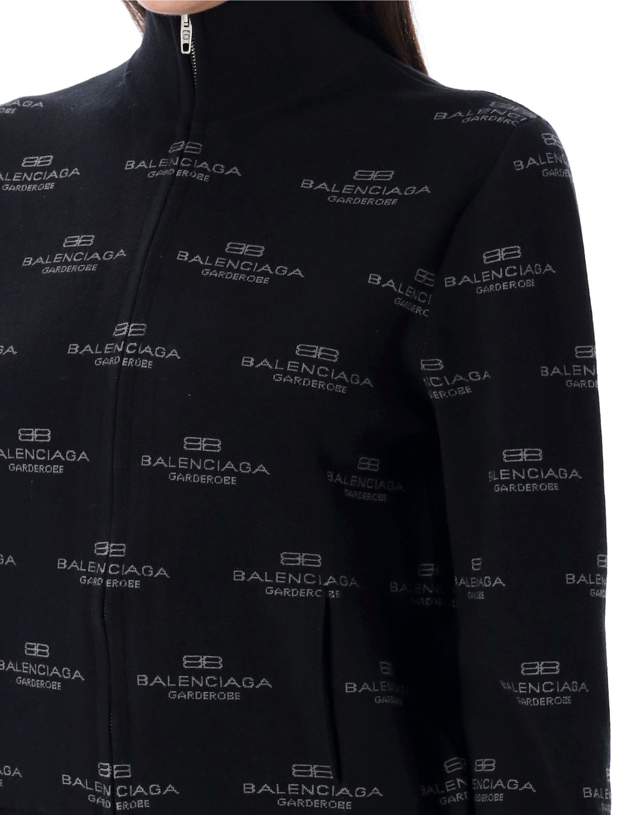 All-over logo zip-up cardigan - Spazio Pritelli