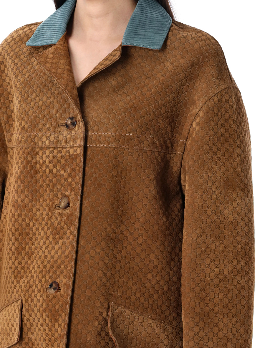 Embossed GG suede jacket - Spazio Pritelli