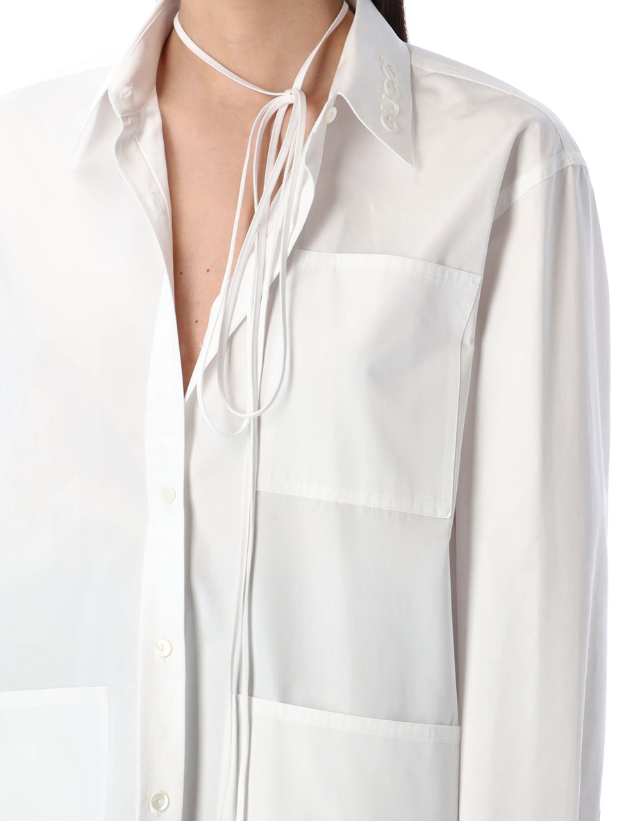 Embossed poplin shirt - Spazio Pritelli