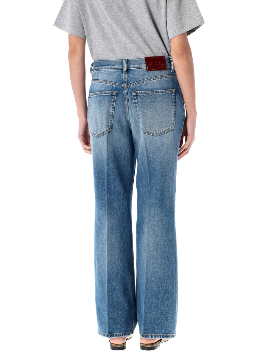 Cropped flared denim pant - Spazio Pritelli