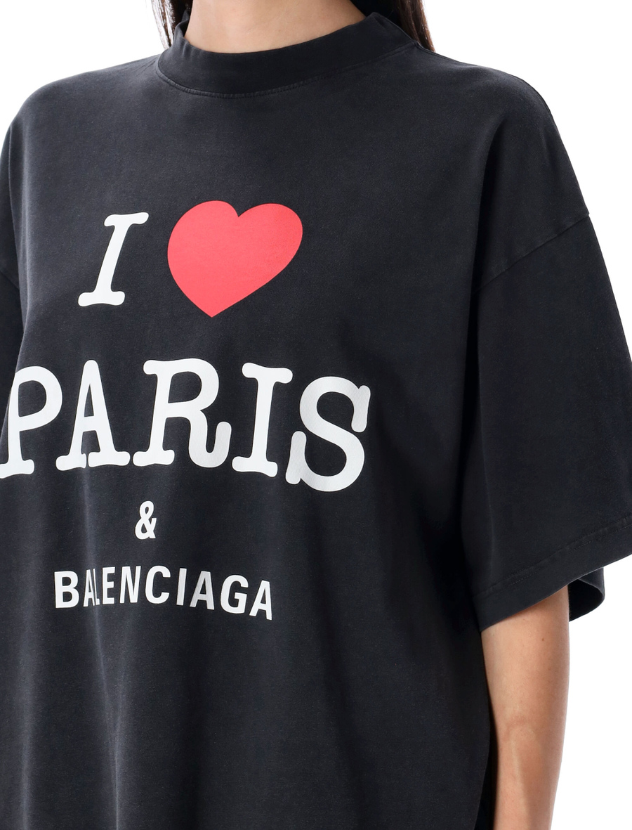 I Love Paris oversized cropped t-shirt - Spazio Pritelli