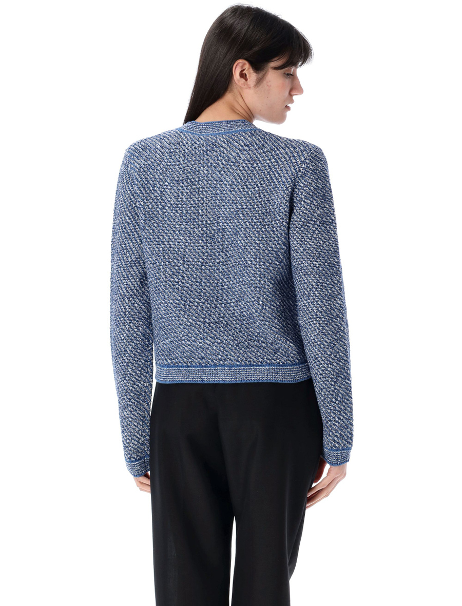 Fine cotton crewneck cardigan - Spazio Pritelli