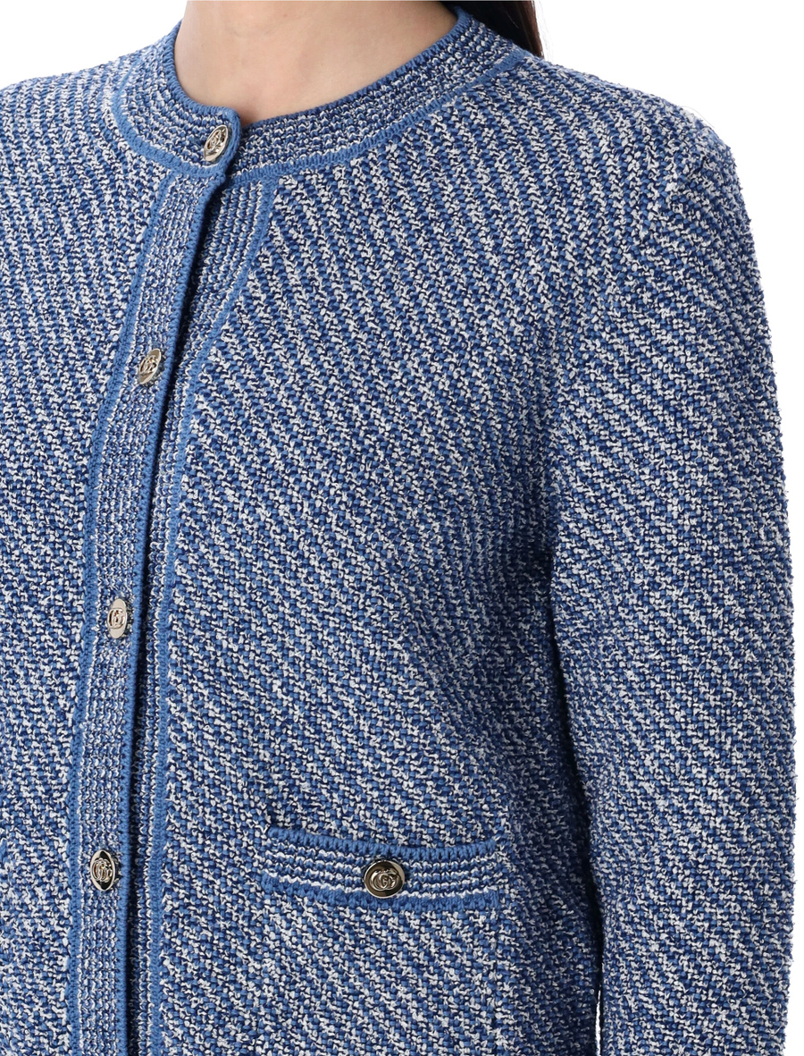 Fine cotton crewneck cardigan - Spazio Pritelli