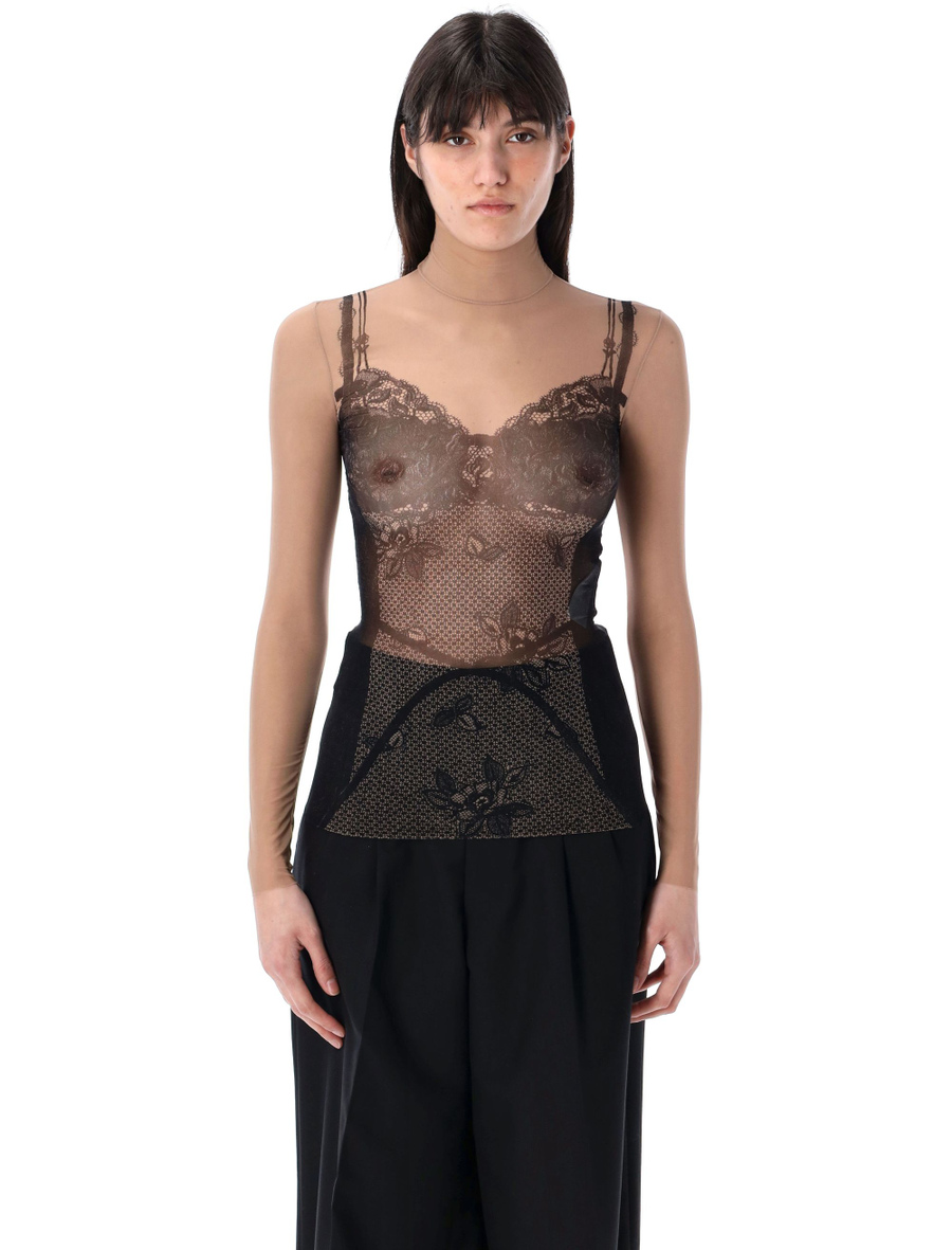 Trompe l'œil lingerie top - Spazio Pritelli