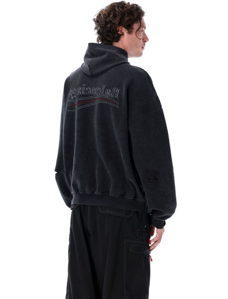 Political campaign inside-out zipped hoodie - Spazio Pritelli