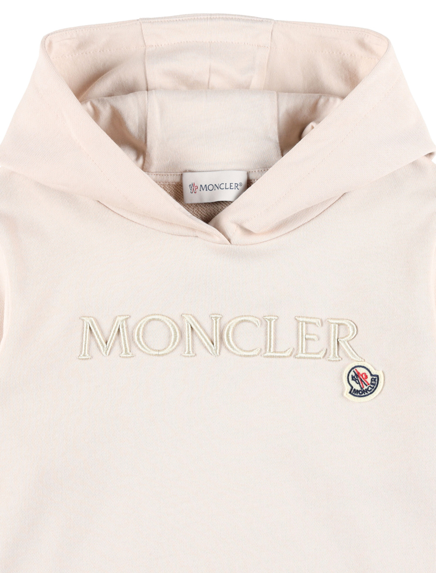 Kid - Embroidered tonal logo cotto hoodie - Spazio Pritelli