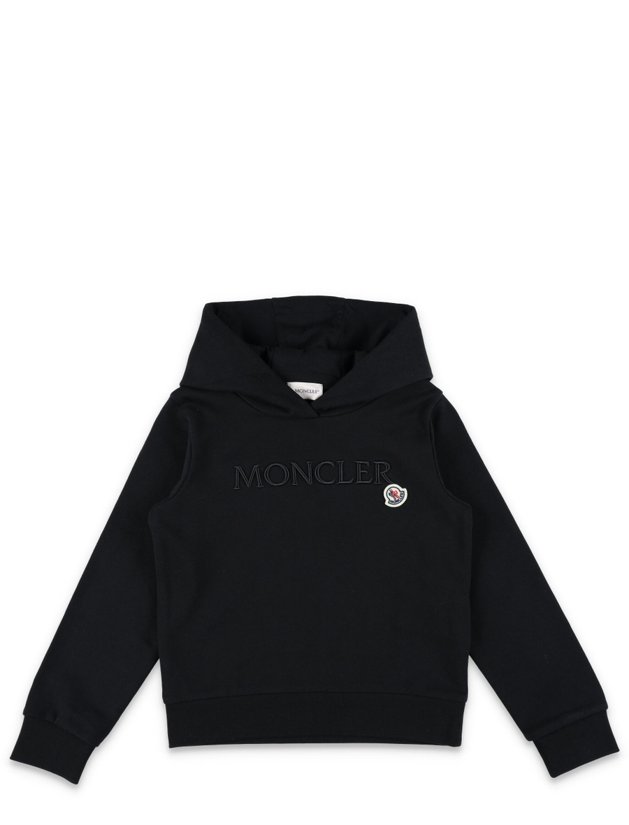 Kid - Embroidered tonal logo cotto hoodie - Spazio Pritelli