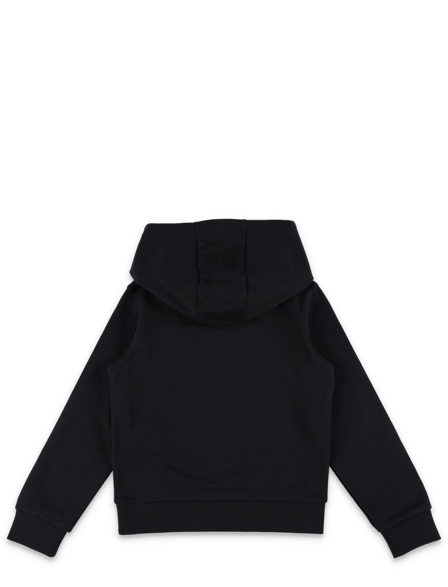 Kid - Embroidered tonal logo cotto hoodie - Spazio Pritelli