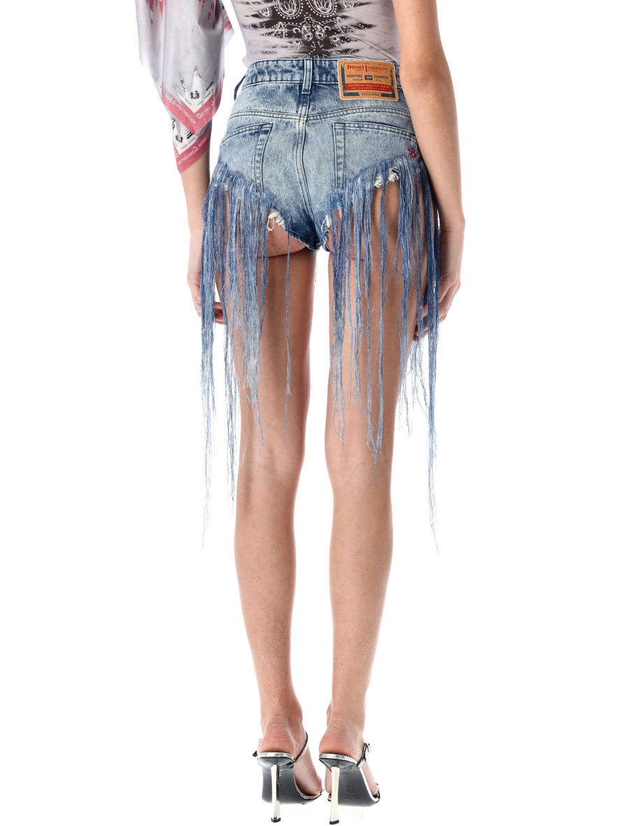 De-Jizz fringed denim shorts - Spazio Pritelli
