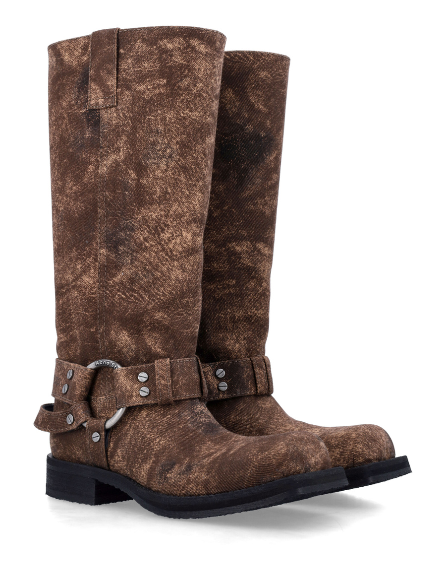 Denim buckle boots - Spazio Pritelli