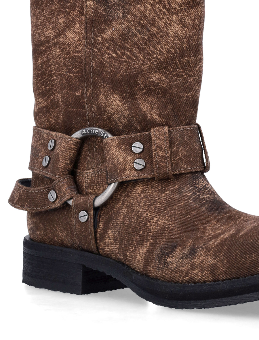 Denim buckle boots - Spazio Pritelli