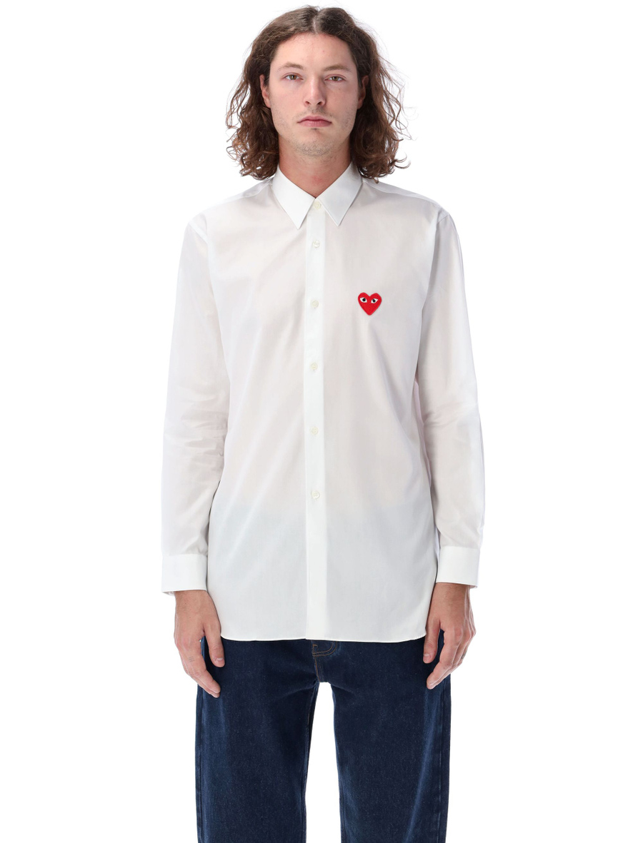 Red heart patch shirt - Spazio Pritelli
