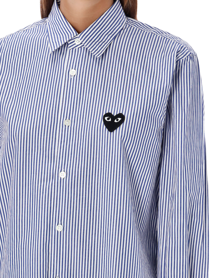 Striped shirt with black heart patch - Spazio Pritelli