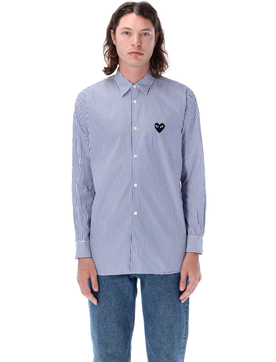 Striped shirt with black heart patch - Spazio Pritelli