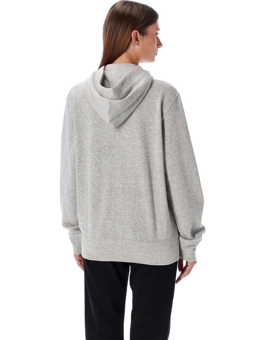 Zipped hoodie with black double-heart patch - Spazio Pritelli
