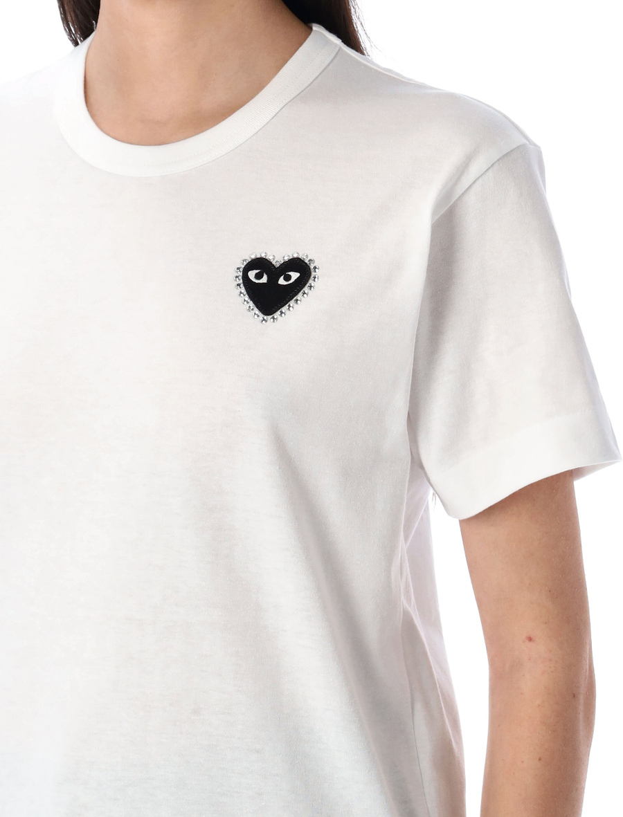 Rhinestones heart t-shirt - Spazio Pritelli