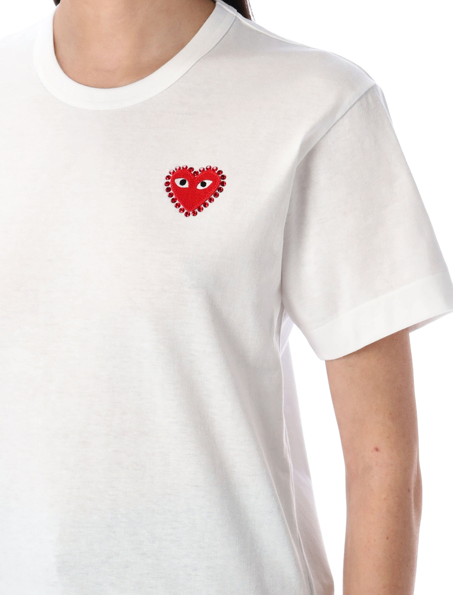 Rhinestones heart t-shirt - Spazio Pritelli