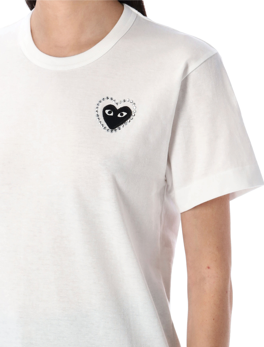 Rhinestones heart t-shirt - Spazio Pritelli
