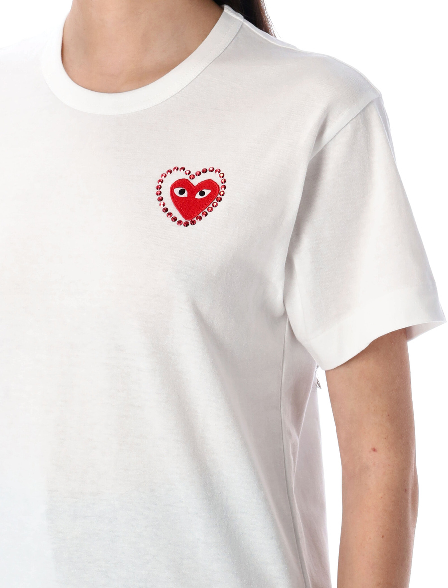 Rhinestones heart t-shirt - Spazio Pritelli
